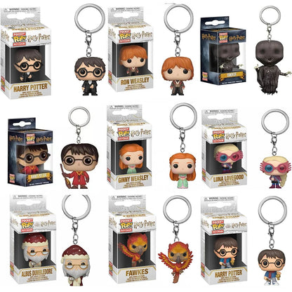 Funko POP Dementor Hermione Luna Lovegood Dobby Snape Ron Ginny Magic School Fawkes Hedwig Model Dolls Action Figure Keychain