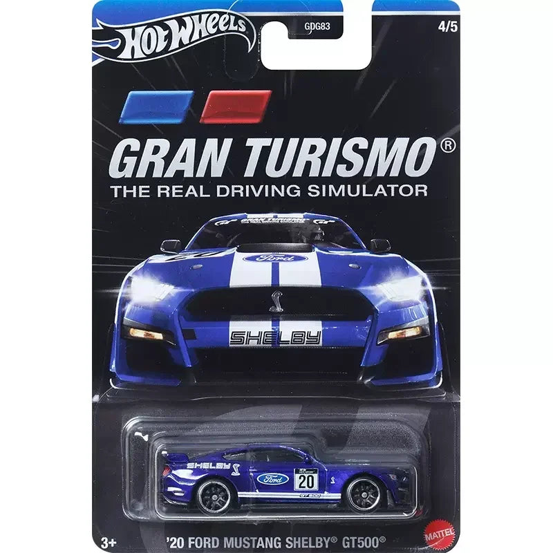 Original Hot Wheels Car Gran Turismo 20 Ford Mustang Shelby GT500 Toys for Boy 1/64 Diecast Alloy Voiture Miniture Birthday Gift