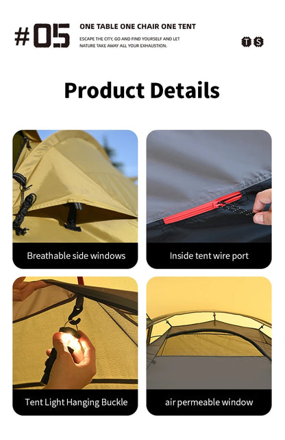 ShineTrip A491 Lightweight Double Camp Tunnel Tent Portable Large Space Multifunctional Sunscreen Oxford Motorcycle Travel Tent