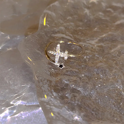 New Trendy Two-color Black Heart Rings For Women Minimalist Aesthetic Drop Of Oil Open Rings Female Metal Punk Party Jewelry