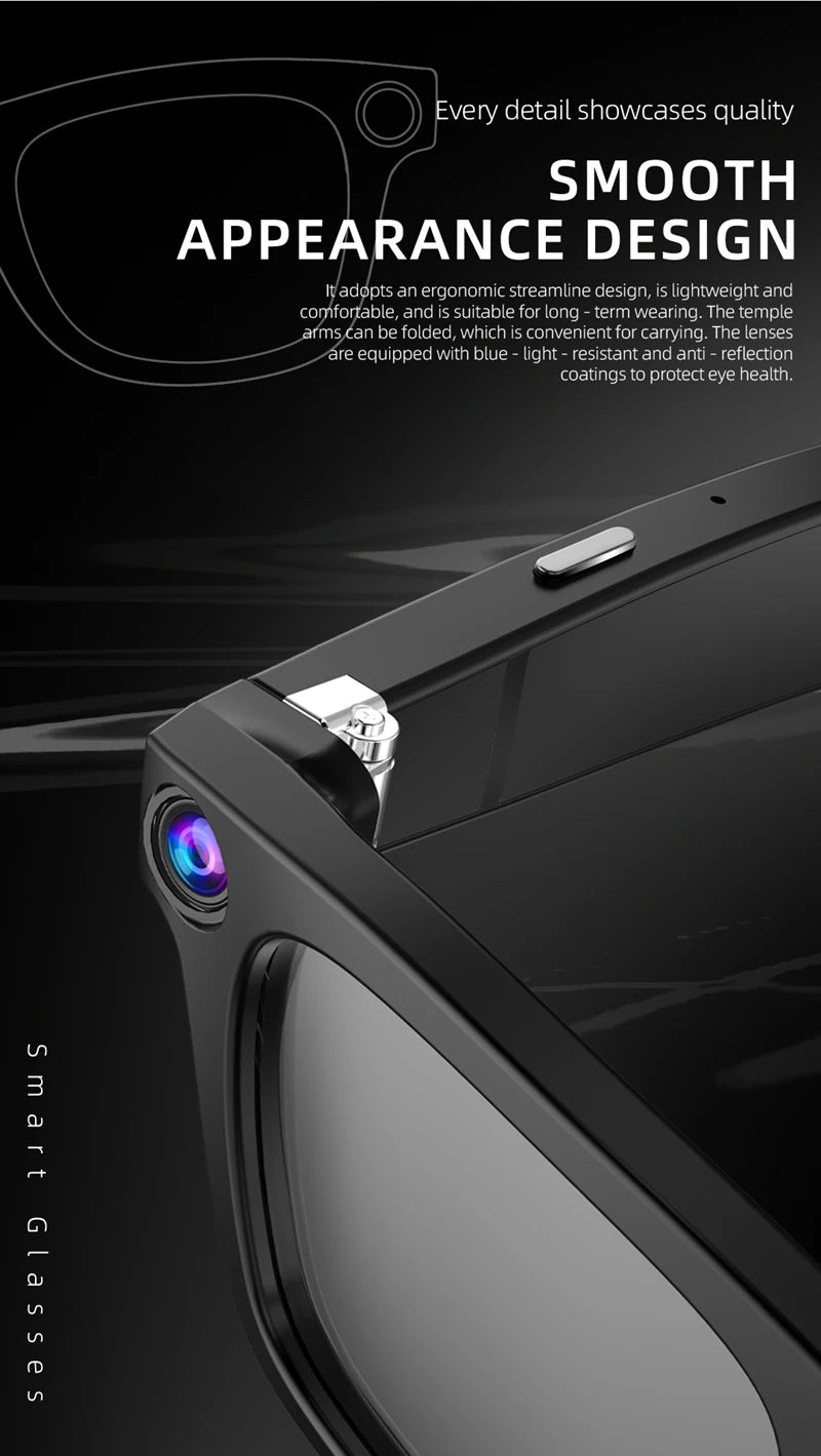 Xiaomi Mijia Smart AI Glasses 800W pixel AI Shooting Camera HD Photo Video Voice Call Translation Waterproof Bluetooth Glasses