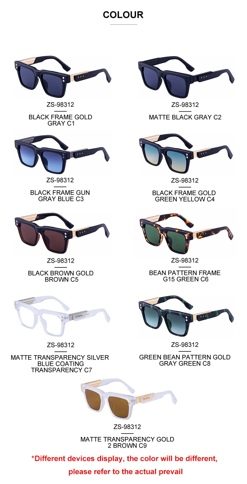 Oversized Classic Square Sunglasses Men 2025 Luxury Brand Design Vintage Trendy Rero Sun Glasses For Male Driving Eyewear UV400
