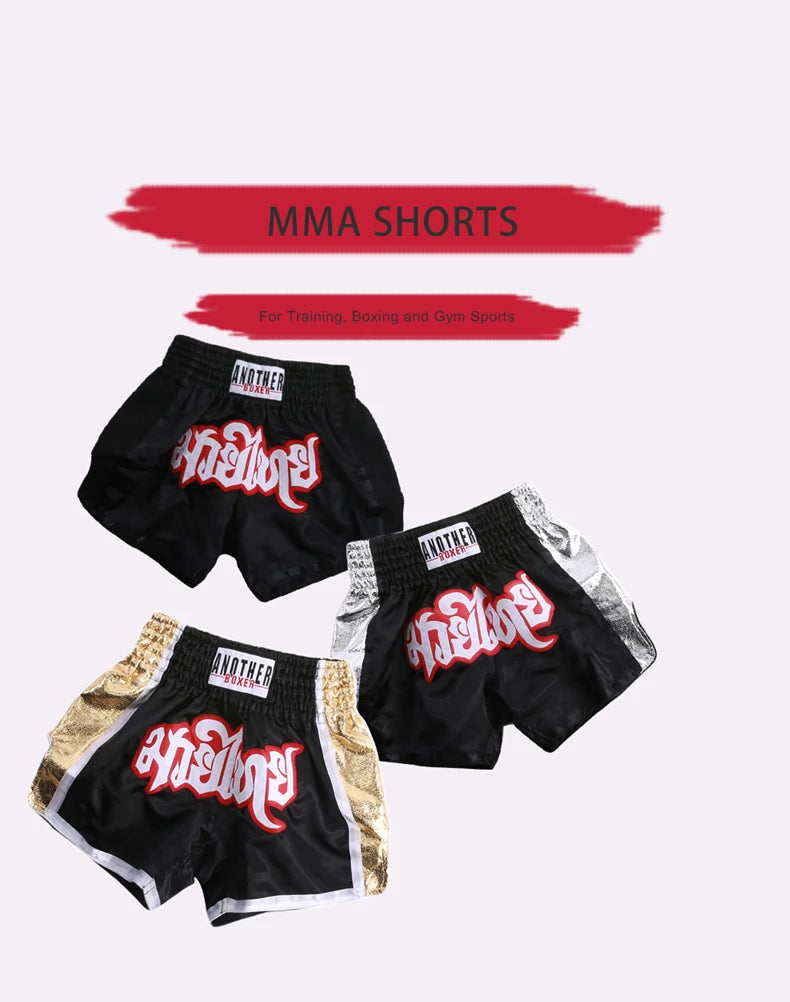 Boxing Shorts for Men Women Children, High Grade Muay Thai Man, Black BJJ Shorts, ONE Championship Quick-Dry Training MMA Pants