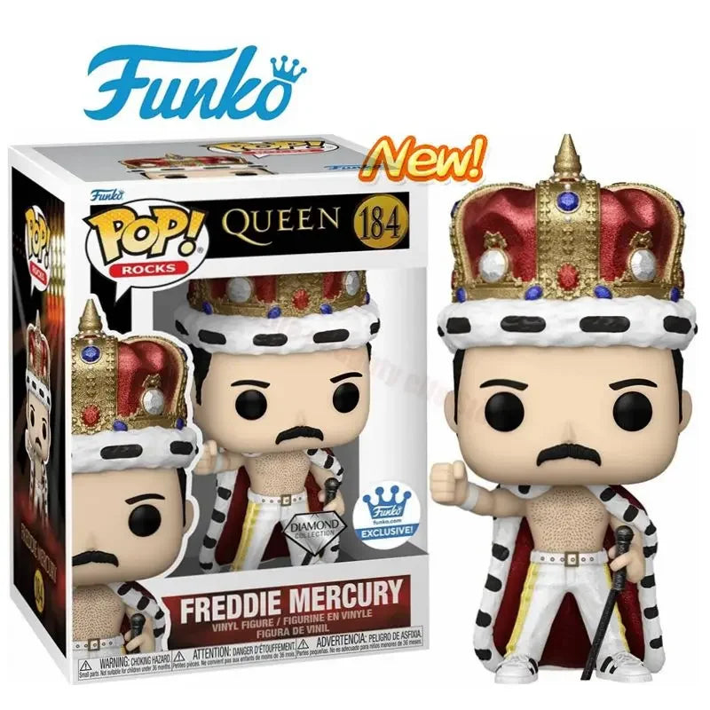 NEW Funko POP! Rocks Queen Freddie Mercury #184 Diamond Collection Vinyl Action Figure Collection Ornament Toy Gifts