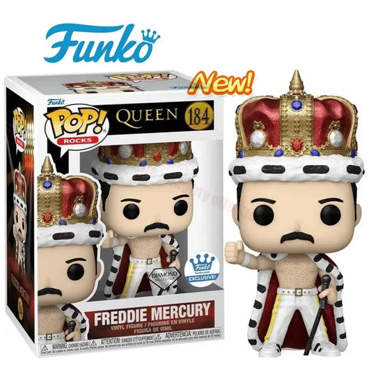 NEW Funko POP! Rocks Queen Freddie Mercury #184 Diamond Collection Vinyl Action Figure Collection Ornament Toy Gifts
