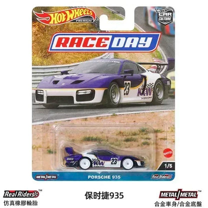 Original Hot Wheels Car Culture Race Day Kid Toy for Boy Premium Vehicle 1/64 Diecast Audi R8 Ford Capri Porsche 935 Collection