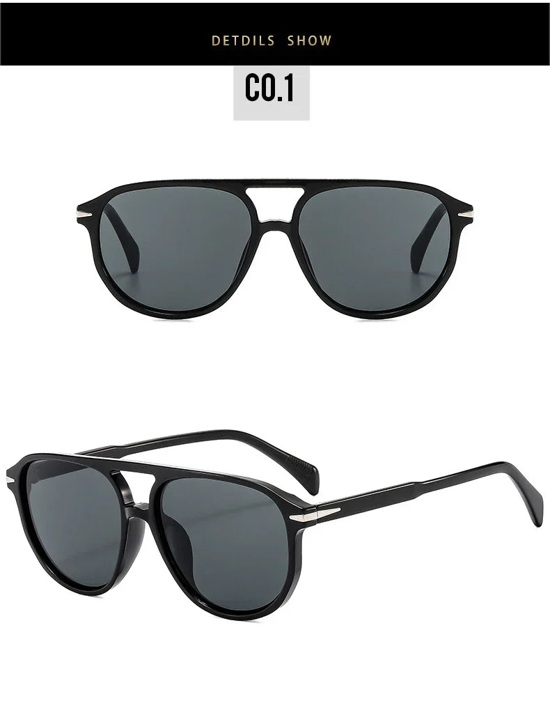 SO&EI Retro Double Bridges Pilot Men Rivets Sunglasses Fashion Brand Designer Women Luxury Sun Glasses Blue Orange Shades UV400