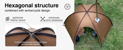 OneTigris Coco Nest Solo Dome Tent with Stove Jack 3000mm Waterproof Camping Hot Tent with Mesh Inner for Bushcraft Glamping