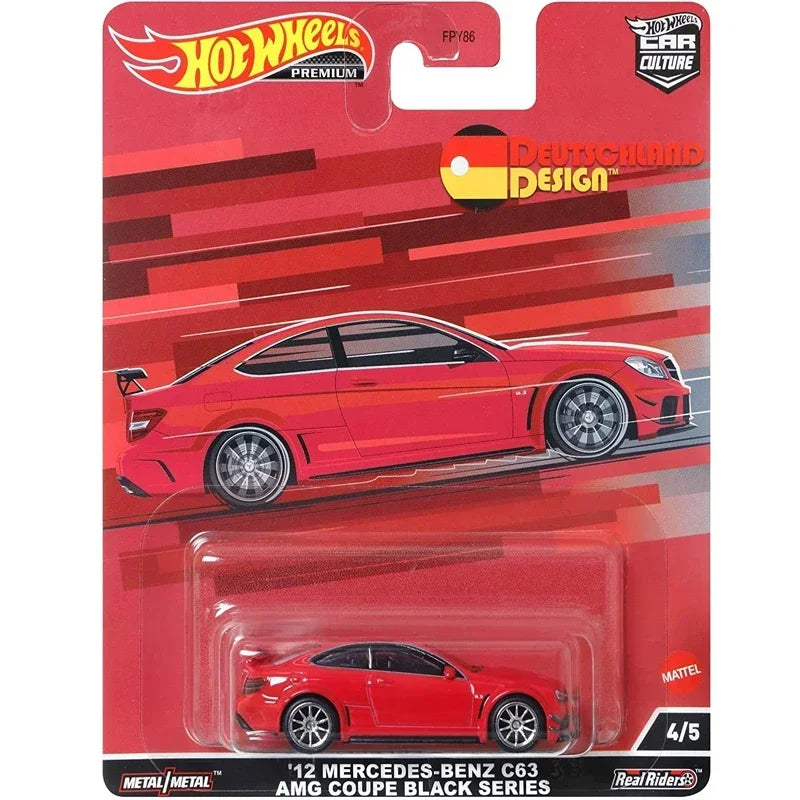 Original Hot Wheels Premium Car Deutschland Design 1/64 Diecast Vehicle Porsche 911 Audi S4 Mercedes Benz Model Kids Toys Boys