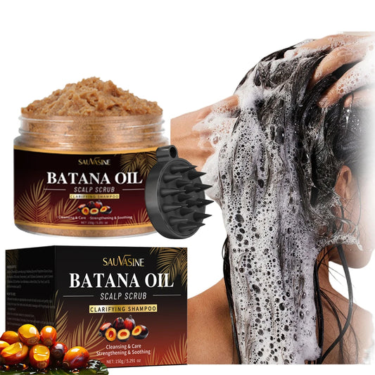 150g Batana Oil Scalp Scrub for Strengthening Hair Deep Cleaning Nourishing Soothing Shampoo for Sensitive Scalp Hair Care