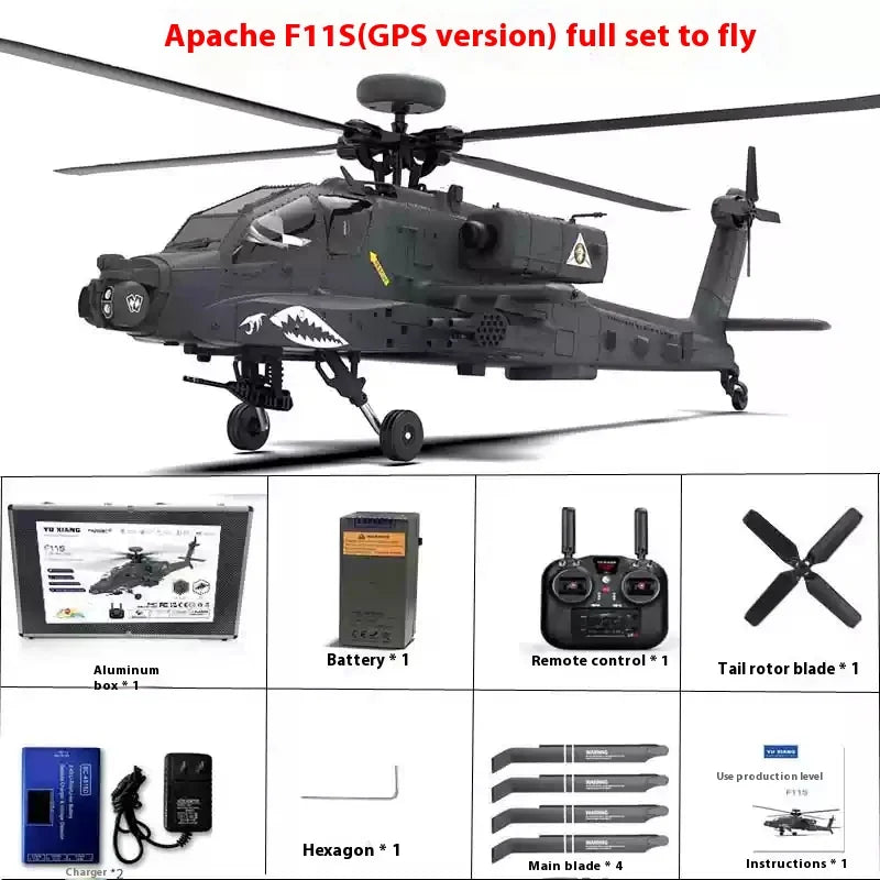 Yuxiang F11s 1:32 Apache Armed Remote-Controlled Helicopter Novice Entry-Level Intelligent Version Multifunctional Aircraft