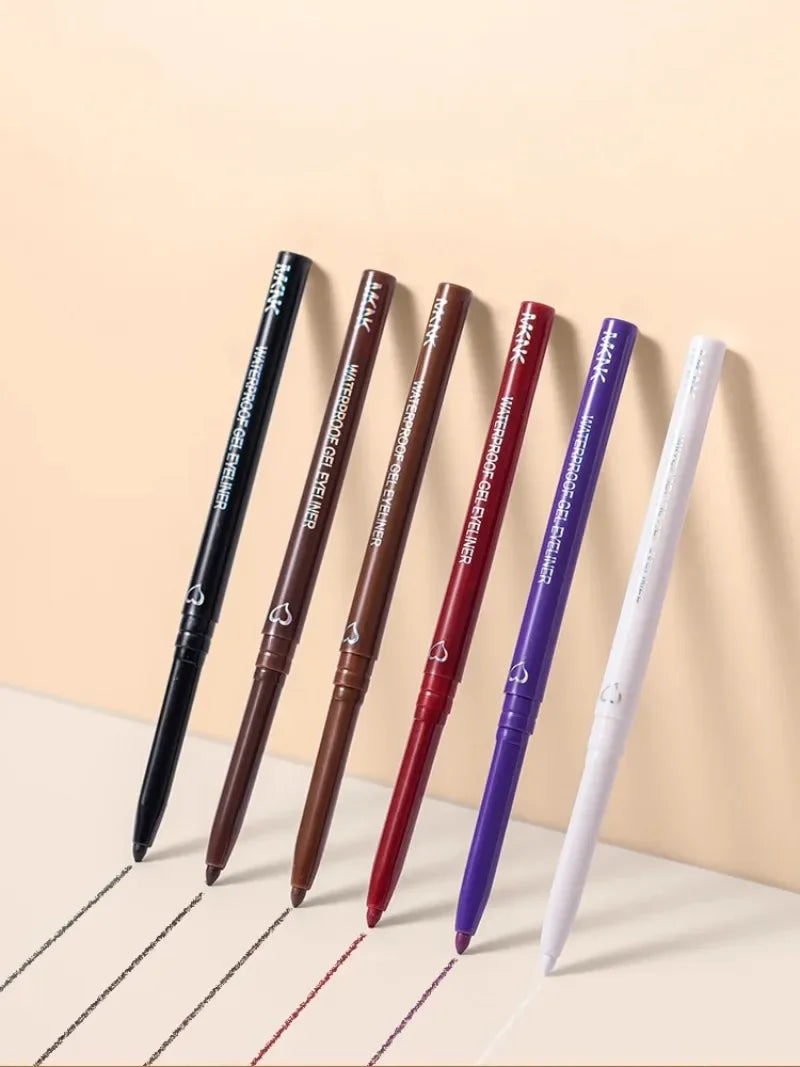 Waterproof Black Brown Eyeliner Pencils Smudge-Proof Long Lasting Easy To Wear Eye Liner Gel Matte Quick Drying Eyeliner Pen