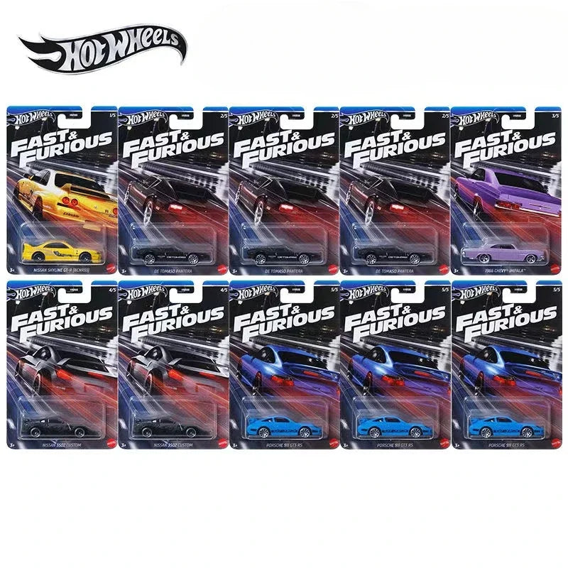 Original Hot Wheels Car Fast & Furious Toys for Boy 1/64 Diecast Vehicle Nissan 350Z Porsche 911 GT3 RS Chevy Impala Tomaso Gift