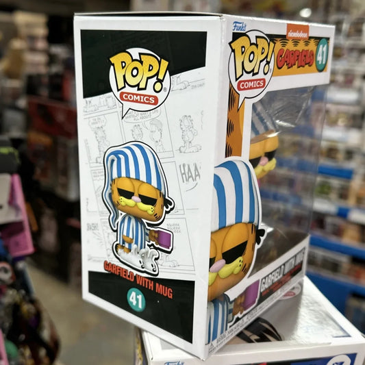 The Garfield Show Anime Figure Garfield with Mug #41 FUNKO POP Limited Edition Vinyl Figures Collect Decoration Model Toy Gifts
