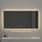 Rectangle Smart Mirror Touch Screen LED Bathroom Mirrors High Definition Anti Fog Wall Mounted Lighted Mirror Espejos De Baño
