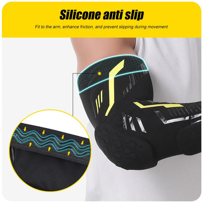 1 Pcs Sports Padded Arm Sleeves Protective Compression Elbow Pad Basketball Football Volleyball Soccer Gym Sport Arm Guards Home