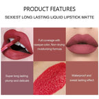 HANDAIYAN 6 PCS Lipstick Set Make-up for women Non stick Cup Waterproof Long lasting Cosmetics Korean makeup Matte lipstick