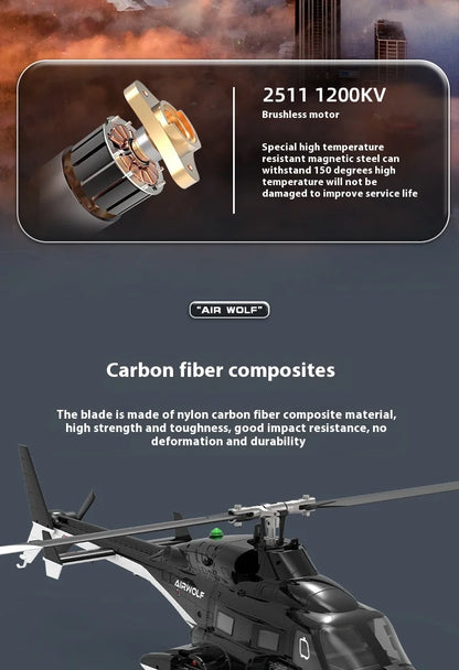 Yuxiang F02s Flying Wolf Armed Helicopter Rc Remote Control Aircraft Gps Positioning Automatic Return 1:34 Aircraft Model