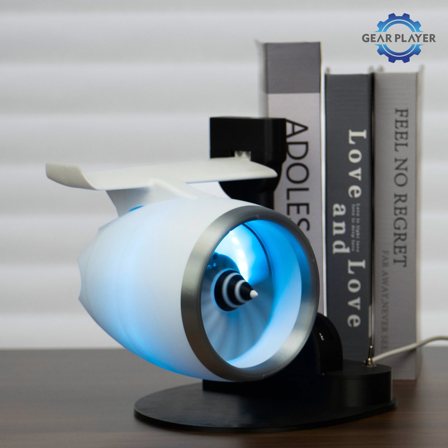 Turbojet Fan Style Single Head Mist Humidifier Blowing Feature RGB Lighting Effects for Bedroom Living Room Office Desk Air Humi