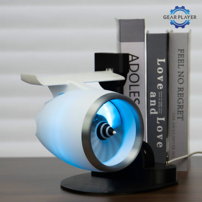 Turbojet Fan Style Single Head Mist Humidifier Blowing Feature RGB Lighting Effects for Bedroom Living Room Office Desk Air Humi