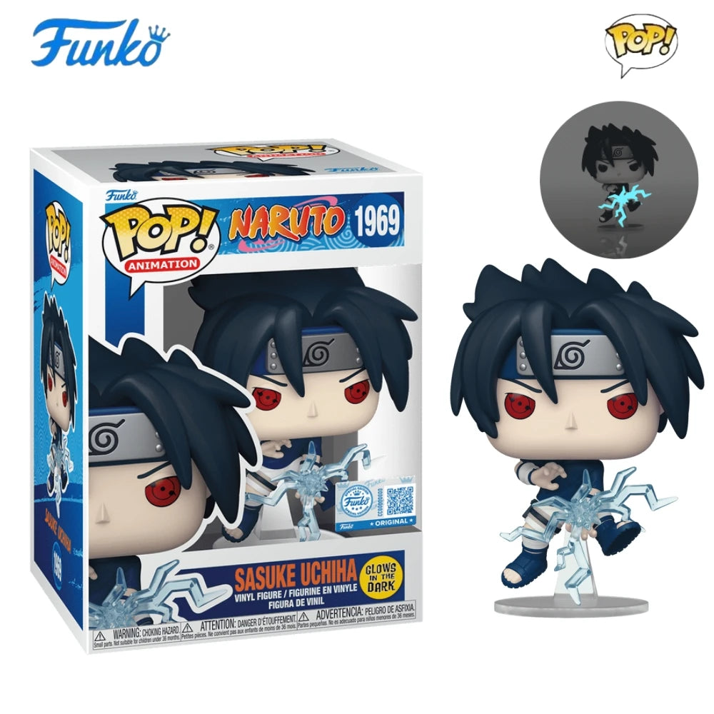 Anime Naruto Sasuke Uchiha Figure (Glow) #1969 FUNKO POP 4.5 inch Vinyl Figures Collectible Limited Edition Model Toy Gift