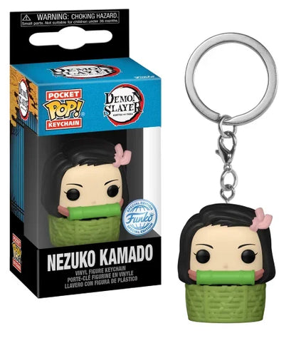 FUNKO POP Demon Slayer NEZUKO KAMADO ZENITSU AGATSUMA TANJIRO INOSUKE HASHIBIRA Pocket Pop Keychain Collection Model Doll Toy