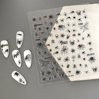 2/1Pcs Pumkin Spider Web Nail Stickers Halloween Ghost Nail Art Decals Adhesive Gel Decals Sliders Tattoo Manicure Decorations