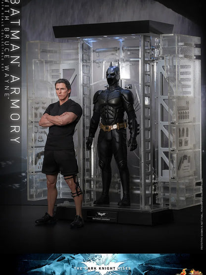 HOTTOYS HT MMS702 1/6 Batman Armory With Bruce Wane Action Figure Transparent Display Platform Decoration 12" Full Set Soldier