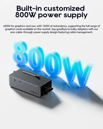 AOOSTAR AG01 EGPU Dock with OCulink Port,Built-in 800W Power Supply External Graphics Card Supports TGX hot-swap,PCIe 4.0 x4