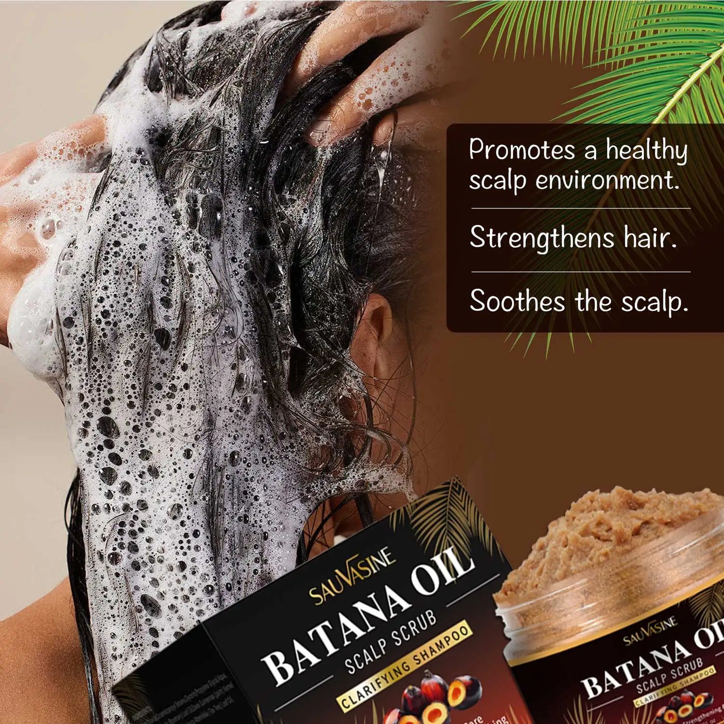 150g Batana Oil Scalp Scrub for Strengthening Hair Deep Cleaning Nourishing Soothing Shampoo for Sensitive Scalp Hair Care