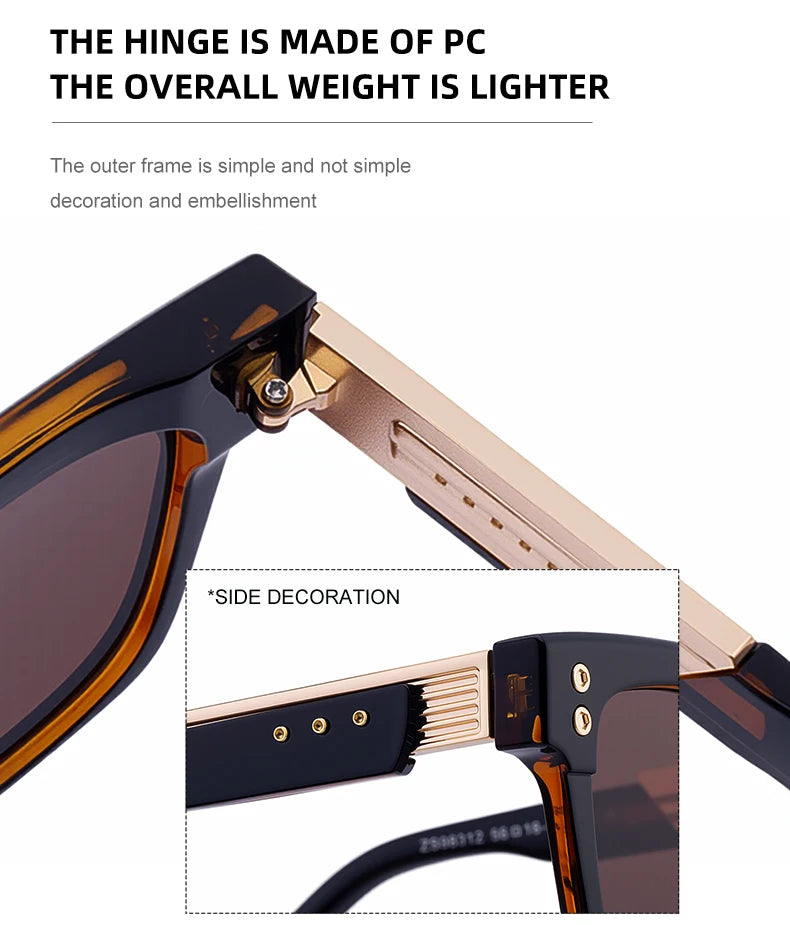 Oversized Classic Square Sunglasses Men 2025 Luxury Brand Design Vintage Trendy Rero Sun Glasses For Male Driving Eyewear UV400