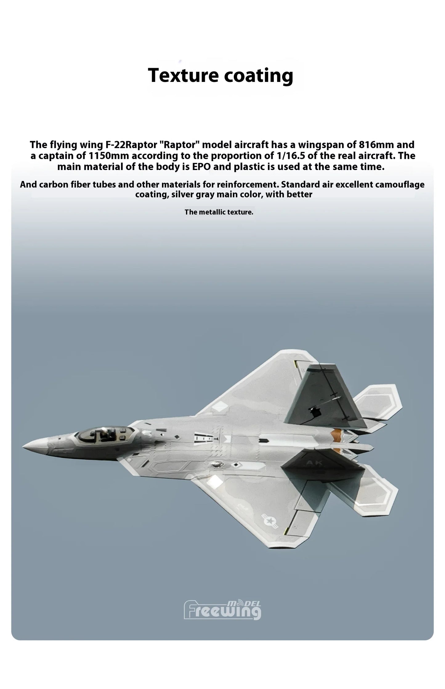 New Products In 2025 Freewing Flying Wing Model 70mm F-22 Raptor "Raptor" Ducted Model Airplane Toy Model