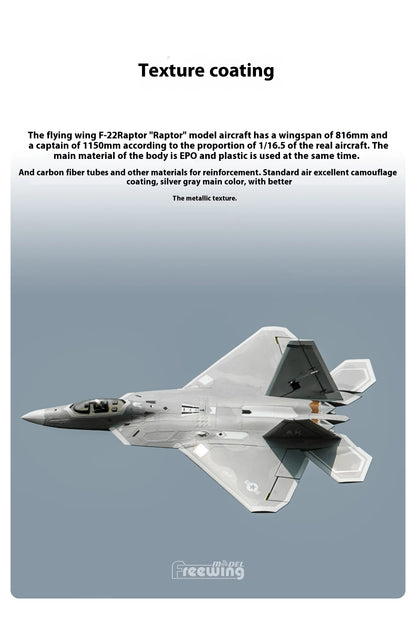 New Products In 2025 Freewing Flying Wing Model 70mm F-22 Raptor "Raptor" Ducted Model Airplane Toy Model
