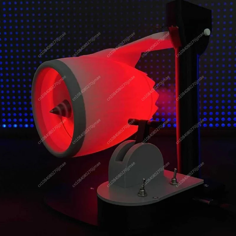 USB Humidifier Fan with LED Lights, Airplane Engine Design, High-Power Desktop Cooler & Decorative Gadget