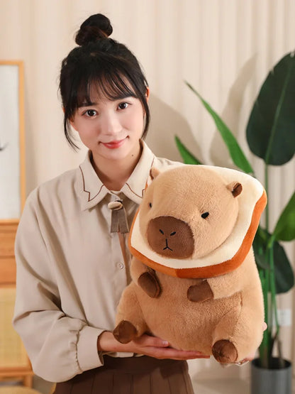 Strawberry Hat Capybara Plush Toy Simulation Turtle Backpack Capibara Stuffed Animals Papa Hand Circle Ring Small size Pendant
