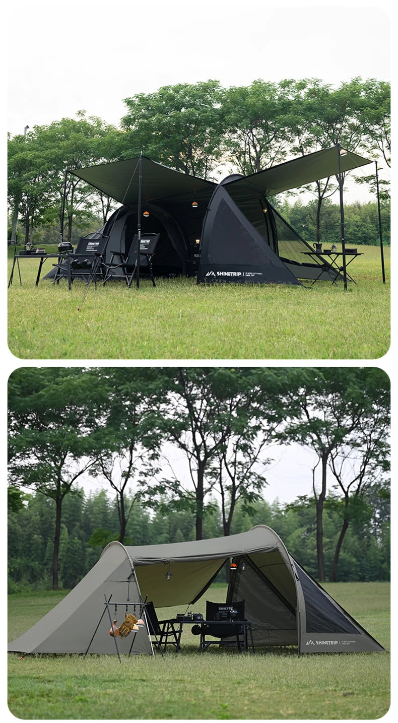 ShineTrip A491 Lightweight Double Camp Tunnel Tent Portable Large Space Multifunctional Sunscreen Oxford Motorcycle Travel Tent