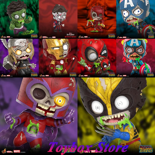 HotToys Marvel Zombie IronMan Captain American Deadpool Wolverine Hulk Doctor Strange Daredevil Magneto Mini Figurine Model