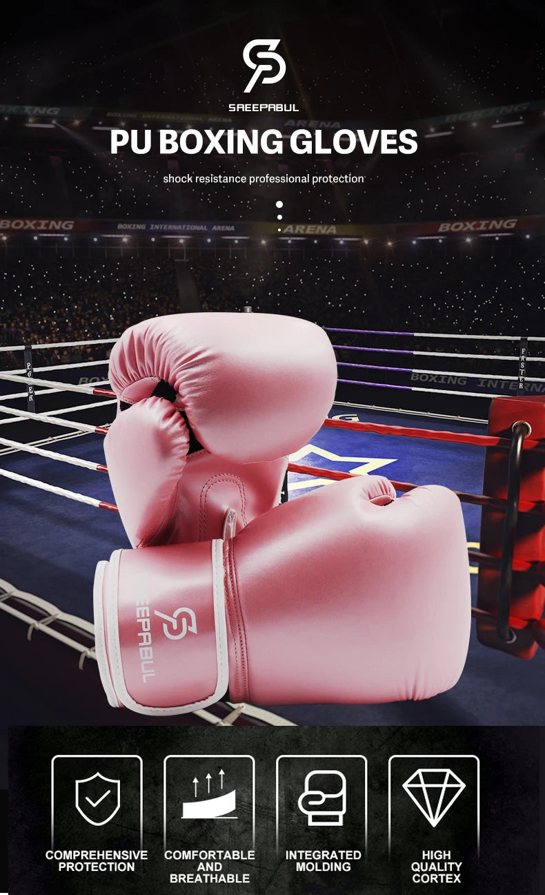 8/10/12/14/16oz Kids Women/Men Boxing Gloves Sanda Sparring Muay Thai MMA Karate Punch Training Mitts Kickboxing Boxe De Luva