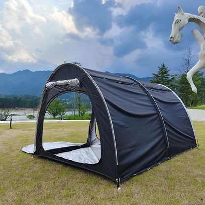 Waterproof Motorcycle Tent for Camping, Instant Tents with Integrated Motorcycle Port, Outdoor Hiking, 2-3 Person