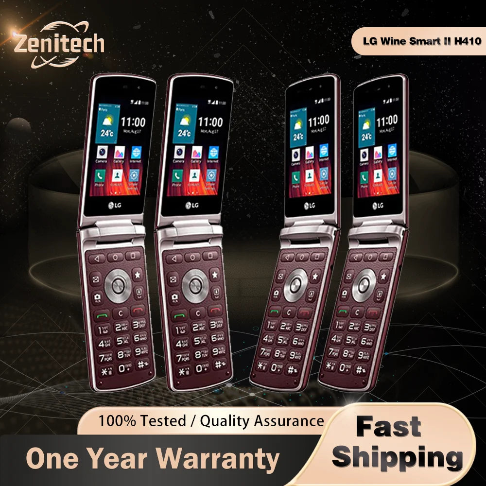 LG Wine Smart II H410 Mobile Phone 3.2'' IPS LCD Screen 1GB RAM 4GB ROM 3.15MP+VGA WiFi Quad-Core Android SmartPhone