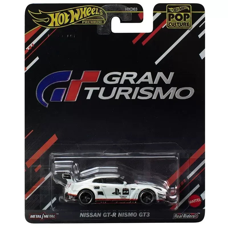 Original Hot Wheels Premium Car Pop Culture Nissan GT-R Nismo GT3 Toys for Boys 1/64 Diecast Carro Model Brinquedo Birthday Gift