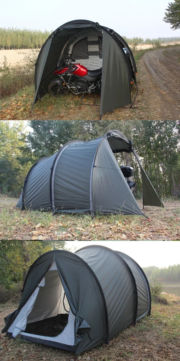 XDS2025 Newest Model, Windproof And Rainproof Portable Covered Turbo Tent Camping Motorcycle Tent