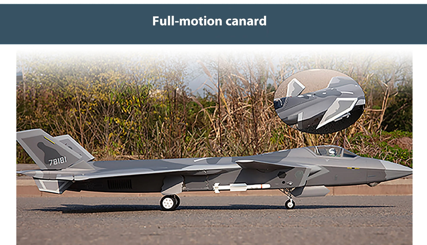 Flyfans Dual Engine 70mm J-20g Jet Fighter Weilong Assembled Fixed Wing Model Aircraft Fire Fan Rc Plane Chengdu J20