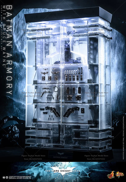 HOTTOYS HT MMS702 1/6 Batman Armory With Bruce Wane Action Figure Transparent Display Platform Decoration 12" Full Set Soldier
