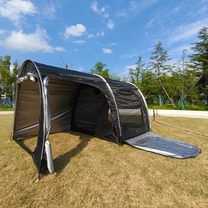 Waterproof Motorcycle Tent for Camping, Instant Tents with Integrated Motorcycle Port, Outdoor Hiking, 2-3 Person