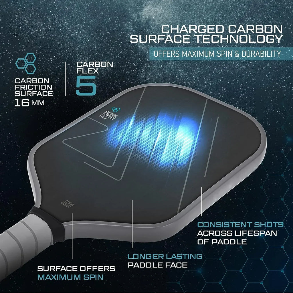 USAPA Approved T700 Raw Carbon Fiber Pickleball Paddle Spin Textured Surface