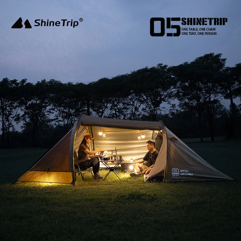 ShineTrip A491 Lightweight Double Camp Tunnel Tent Portable Large Space Multifunctional Sunscreen Oxford Motorcycle Travel Tent