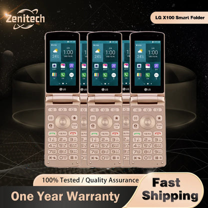 Original LG X100 Smart Folder 4G LTE Mobile Phone 3.3'' 2GB RAM 16GB ROM 4.9MP WiFi Snapdragon 212 Quad-Core Android x100