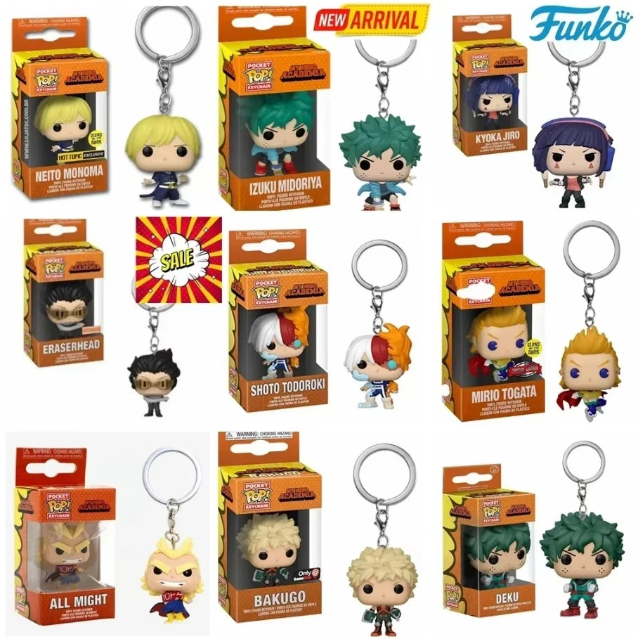 NEW Funko POP Keychain My Hero Academia Himiko Toga Kurogiri Twice Hatsume Shigaraki Deku Bakugo Togata Dabi Midoriya Jiro Toys