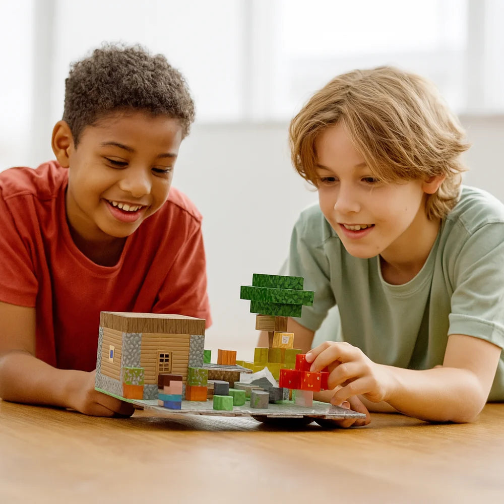 Magnetic Building Blocks Mine World Magnet Cube Brick Sensory Best Sets for Boys Girls Kids DIY Pixel style Model Base plate Toy